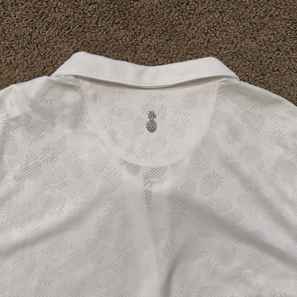 Tommy Bahama Island Active Women's XL White Pineapple Print Polo Shirt - NWT - Picture 5 of 13